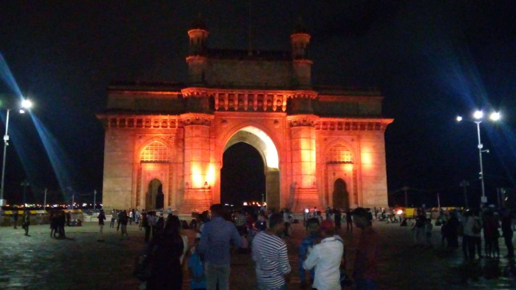 Gate way of India at night